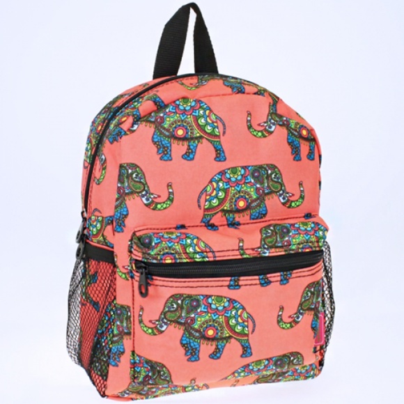 scarlettsbags Handbags - Boho Elephant Mini Backpack Purse Coral